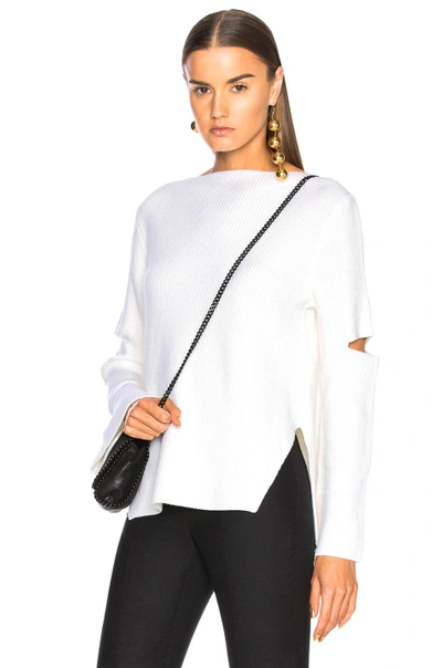 Shop Stella Mccartney Boat Neck Sweater In Cream