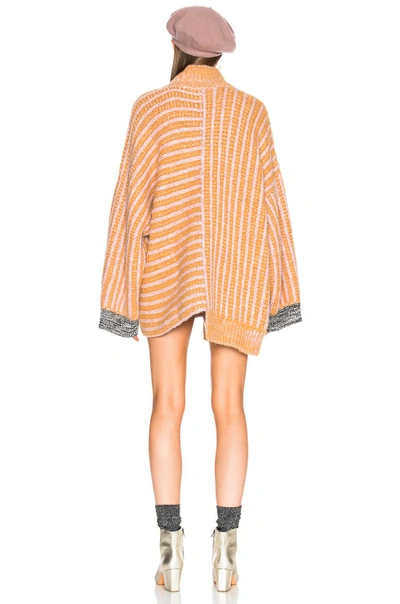 Shop Rachel Comey Doubles Sweater Dress In Orange,neutrals,pink,stripes