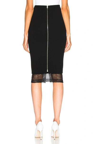 Shop Victoria Beckham Lace Detail Pencil Skirt In Black