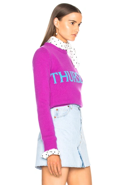 Shop Alberta Ferretti Thursday Crewneck Sweater In Purple