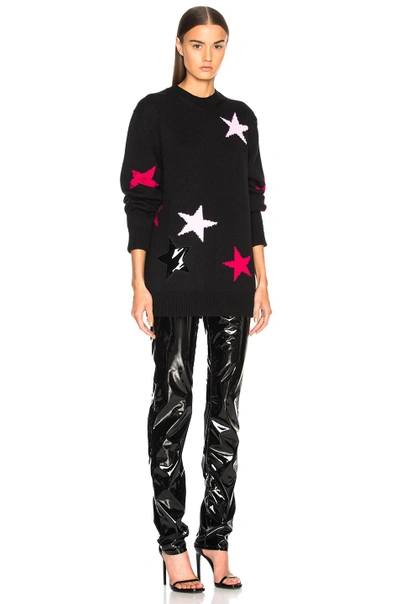 Shop Givenchy Star Print Crewneck Sweater In Black,stars