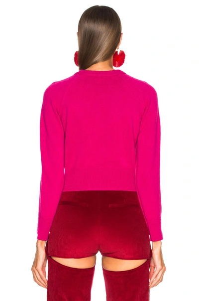 Shop Helmut Lang Cropped Sweater In Magenta