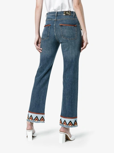 Shop Etro Jeans With Tassels And Embroidery In Blue