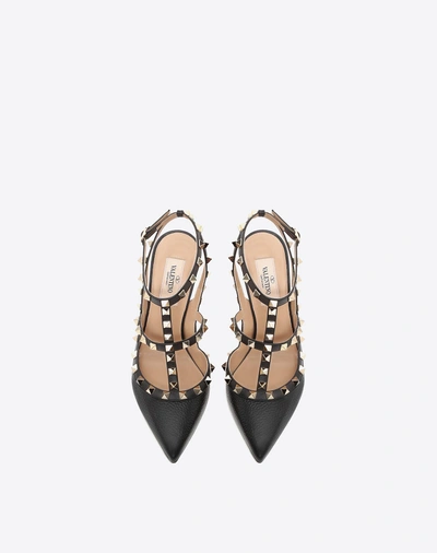 Valentino Garavani Studded Leather Decollete Pumps In Black