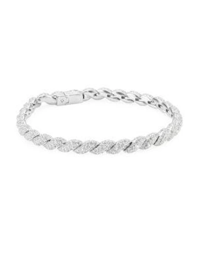 Shop Adriana Orsini Flexible Swarovski Crystallink Bracelet In Silver