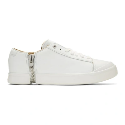 Shop Diesel White S-nentish Zip Around Sneakers