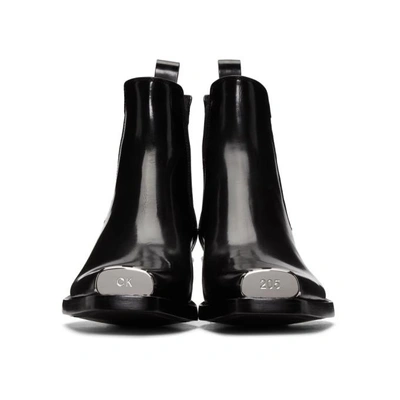 Calvin Klein 205w39nyc Chris Metal Toe Cap Leather Western Boots In Black |  ModeSens