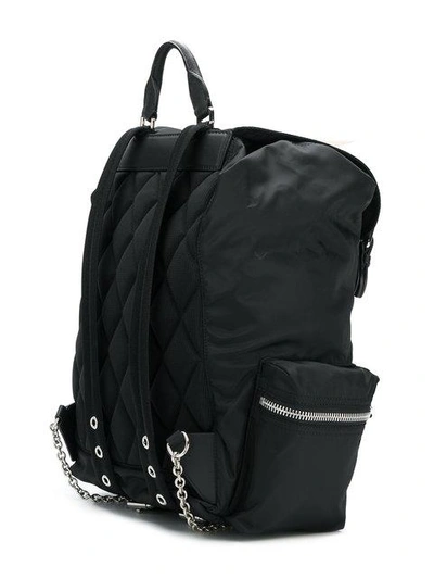 Shop Burberry Large Rucksack In Technical Nylon And Leather - Black