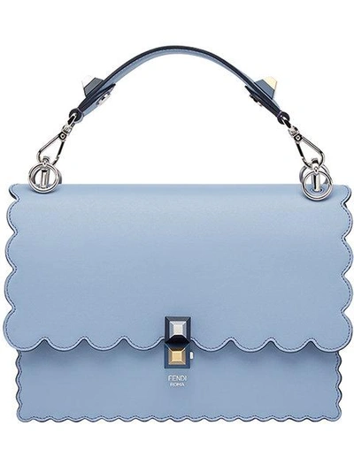 Shop Fendi Kan I Scalloped Handbag In Blue