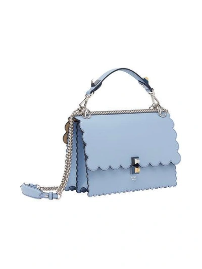 Shop Fendi Kan I Scalloped Handbag In Blue