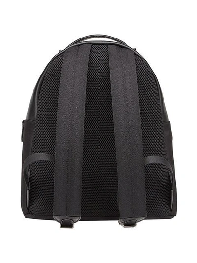 Shop Fendi Logo Print Backpack In Black