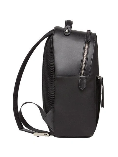 Shop Fendi Logo Print Backpack In Black