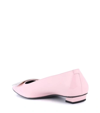 Shop Roger Vivier Belle Vivier Patent Leather Ballerinas In Pink