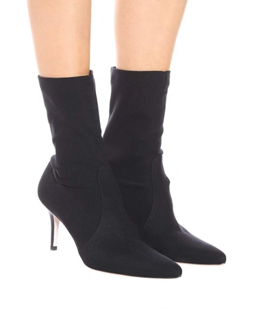 Shop Stuart Weitzman Axiom Pinnacle Ankle Boots In Black