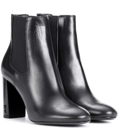 Shop Saint Laurent Babies 95 Leather Ankle Boots In Black