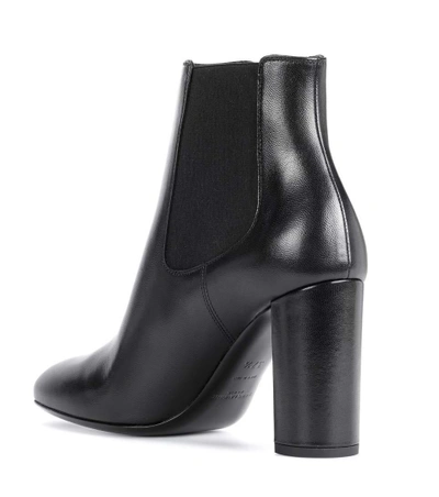 Shop Saint Laurent Babies 95 Leather Ankle Boots In Black