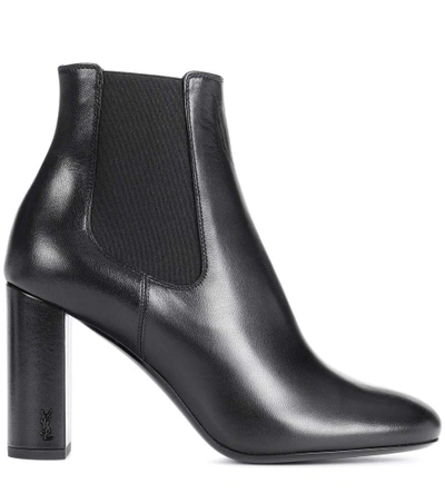 Shop Saint Laurent Babies 95 Leather Ankle Boots In Black