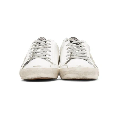 Shop Golden Goose White And Blue Superstar Sneakers In White-blue-