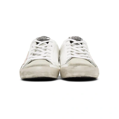 Shop Golden Goose White And Gold Superstar Sneakers In White-gold-
