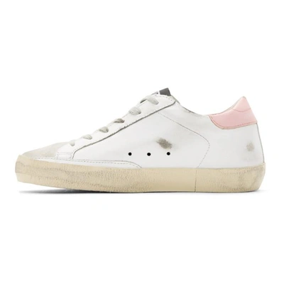 Shop Golden Goose White And Pink Superstar Sneakers In White-pink-