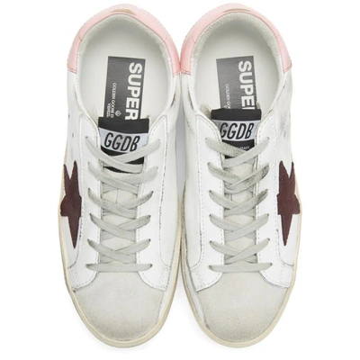 Shop Golden Goose White And Pink Superstar Sneakers In White-pink-
