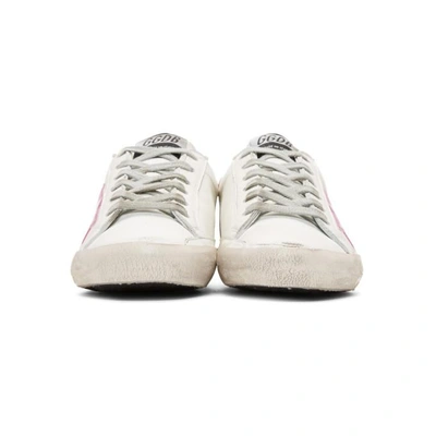 Shop Golden Goose White And Pink Glitter Superstar Sneakers