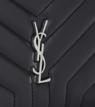 Shop Saint Laurent Loulou Leather Wallet In Black