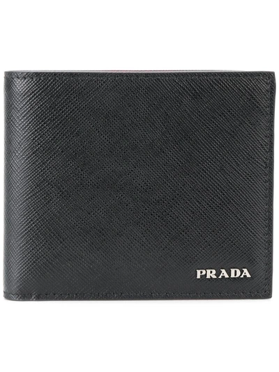 Shop Prada Saffiano Bi-fold Wallet - Black
