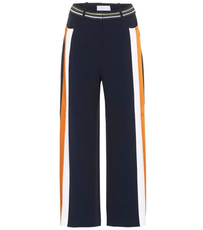 Shop Peter Pilotto Cropped Crêpe Trousers In Blue