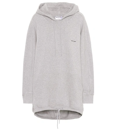 Shop Balenciaga Cotton-blend Hoodie In Gris Chiee