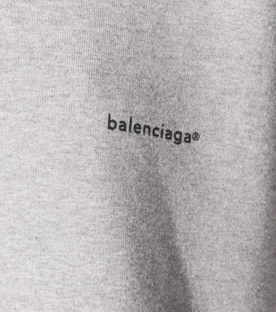 Shop Balenciaga Cotton-blend Hoodie In Gris Chiee