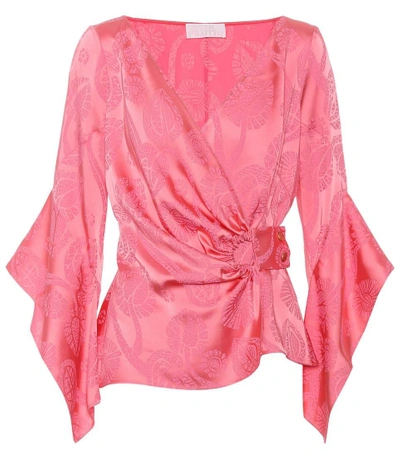 Shop Peter Pilotto Jacquard Wrap Top In Pink