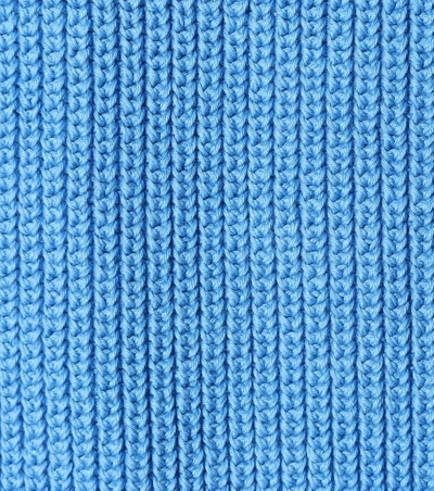 Shop Balenciaga Cotton-blend Sweater In Blue