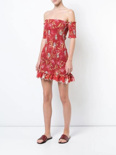 Shop Zimmermann Off-the-shoulder Floral Dress - Red