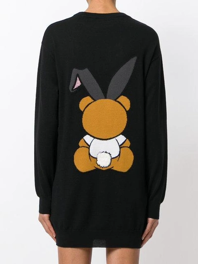 Shop Moschino Playboy Toy Bear Sweater Dress - Black