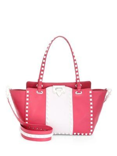 Shop Valentino Rockstud Small Leather Satchel In Pink