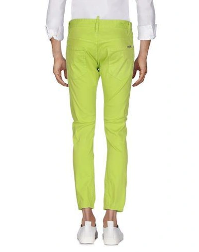 Shop Dsquared2 Denim Pants In Acid Green