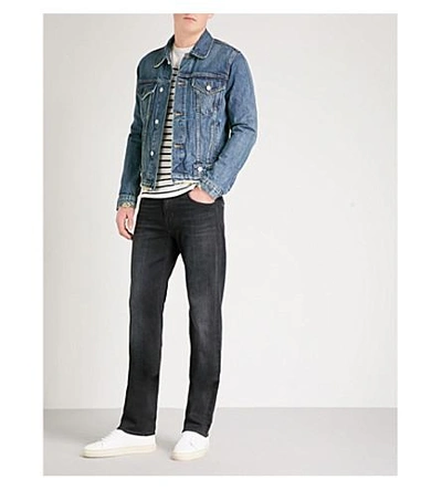 Shop 7 For All Mankind 标准 豪美 性能 直-适合 牛仔裤 In Washed Black