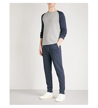 Shop Ralph Lauren Tapered Jersey Track Pants In Classic Chairman Navy