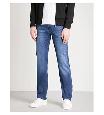Shop 7 For All Mankind Slimmy Luxe Performance Slim-fit Jeans In Bright Blue