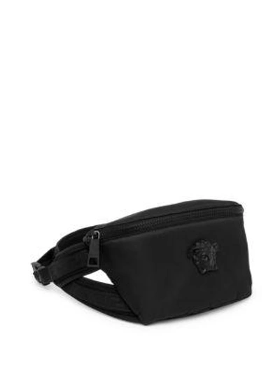 Shop Versace Medusa Nylon Belt Bag In Black