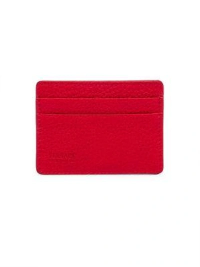 Shop Versace Medusa Leather Card Case In Red