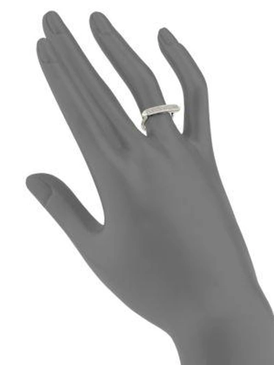 Shop Monica Vinader Baja Diamond Skinny Ring In Silver