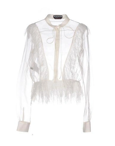 Shop Rochas Lace Shirts & Blouses In Ivory