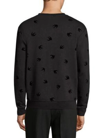 Shop Mcq By Alexander Mcqueen Bird-print Sweatshirt In Dark Navy