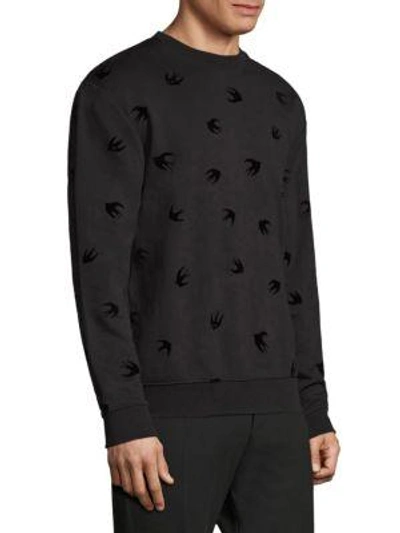 Shop Mcq By Alexander Mcqueen Bird-print Sweatshirt In Dark Navy