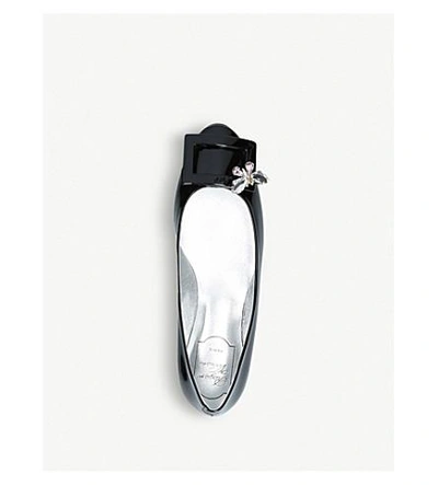 Shop Roger Vivier Gommette Jewels Patent Leather Ballerina Flats In Black