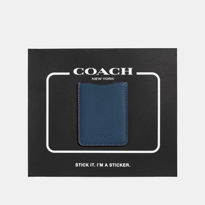 Shop Coach Phone Pocket Sticker - Women's In Dark Denim