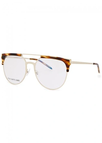Shop For Art's Sake Frost Aviator-style Optical Glasses In Brown
