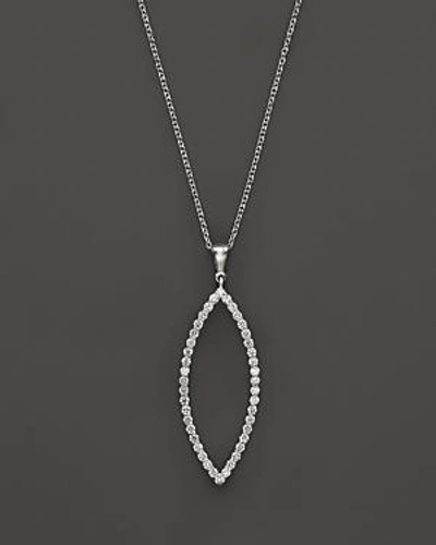 Shop Roberto Coin 18k White Gold Diamond Open Pendant Necklace, 18